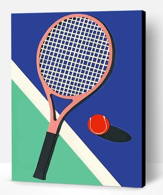 Tennis Ball And Racket Paint By Number