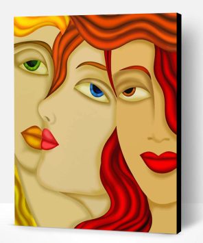 Three Women Faces Paint By Number