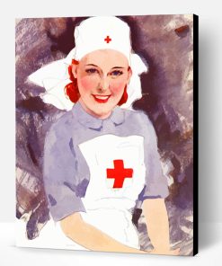 Vintage Red Cross Nurse Paint By Number