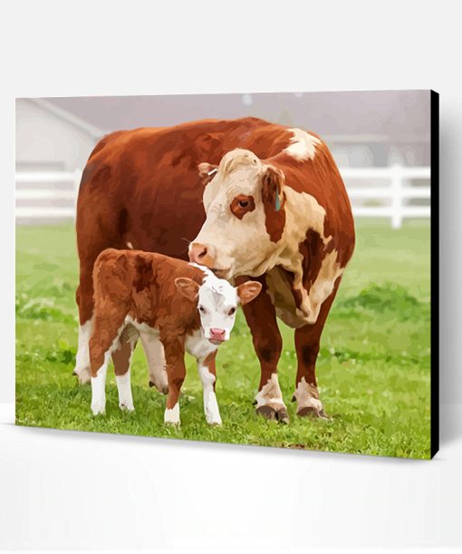 White And Brown Cows Paint By Number