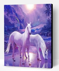 White Horses Paint By Number