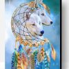 White Wolves With Dream Catcher Paint By Number