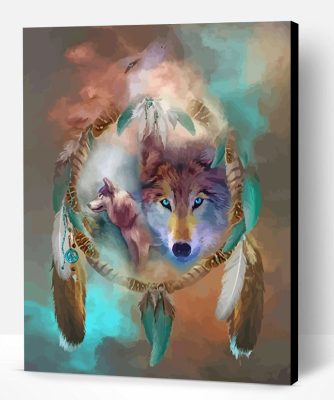 Wolf And Dream Catcher Paint By Number