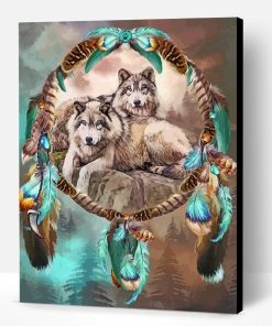 Wolves With Dream Catchers Paint By Number