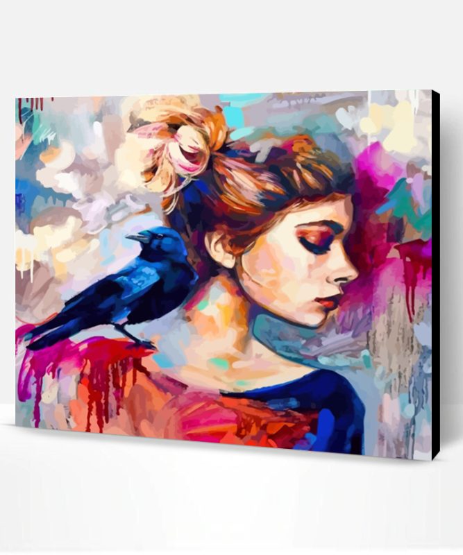 Woman And Bird Paint By Number