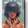 Woman With Motorbike Helmet Paint By Number