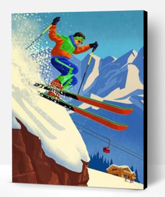 80s Skier Paint By Number