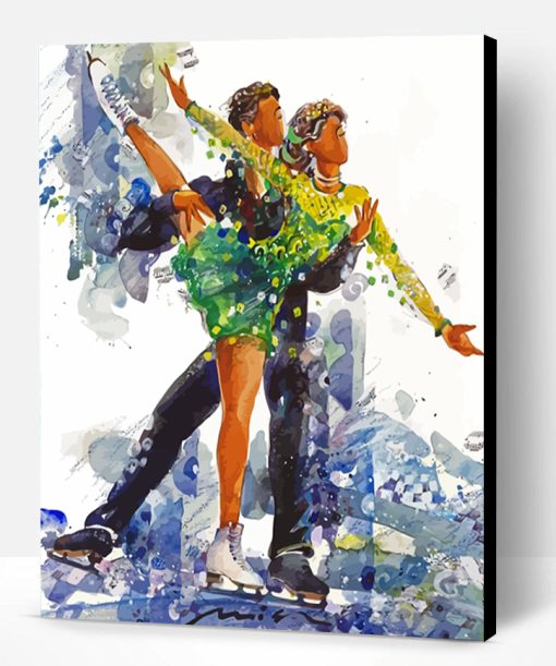 Abstract Ice Skaters Paint By Number