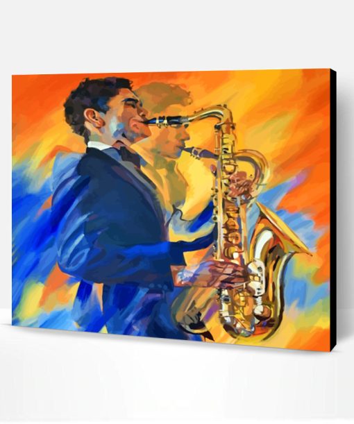 Abstract Saxophone Player Paint By Number