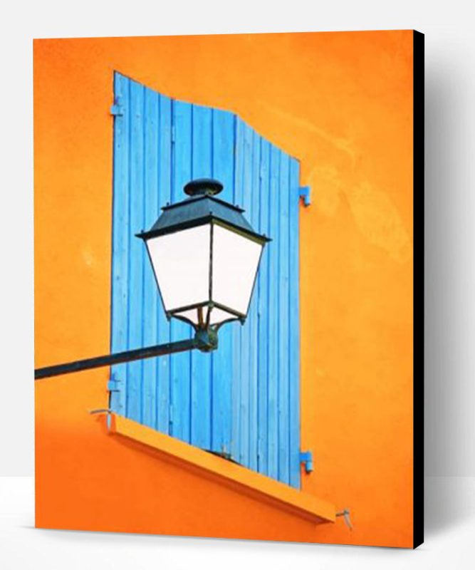 Blue Window and Lantern Paint By Number