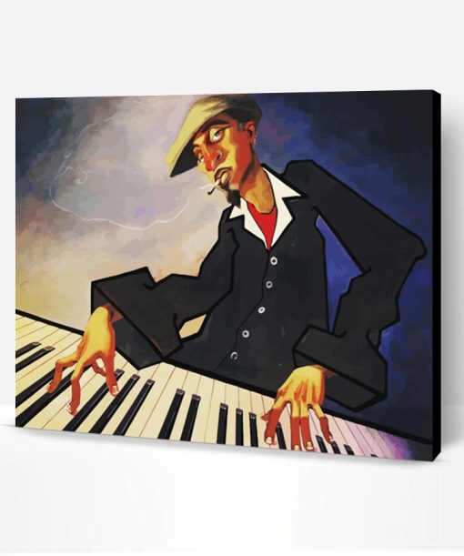 African Piano Player Paint By Number