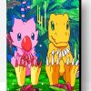 Agumon And Biyomon Paint By Number