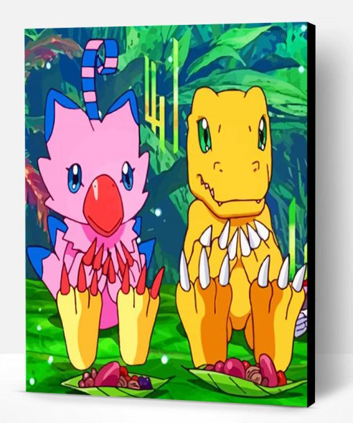 Agumon And Biyomon Paint By Number