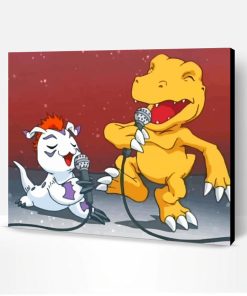Agumon And Gomamon Paint By Number