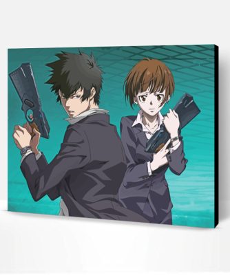 Akane Tsunemori And Shinya Kogami Paint By Number