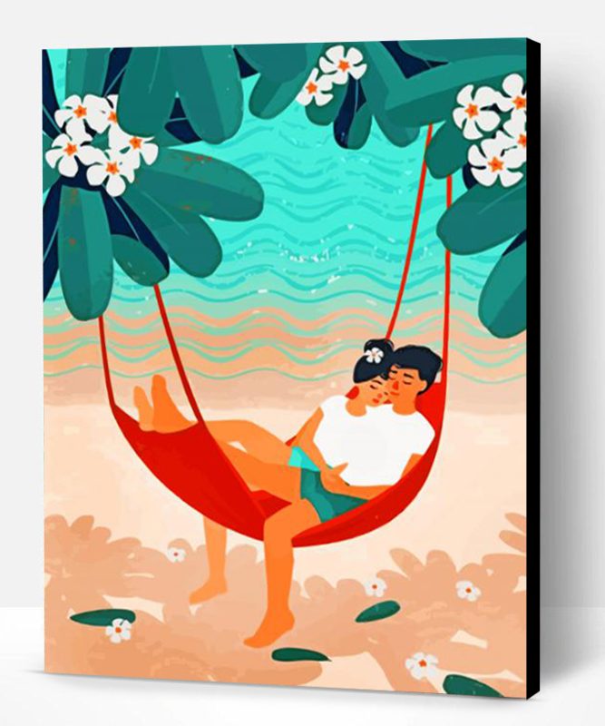 Anime Couple In Hammock Paint By Number