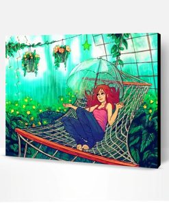 Anime Girl In Hammock Paint By Number