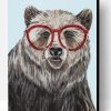 Bear With Glasses Paint By Number