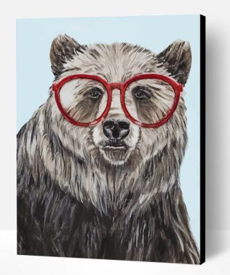 Bear With Glasses Paint By Number