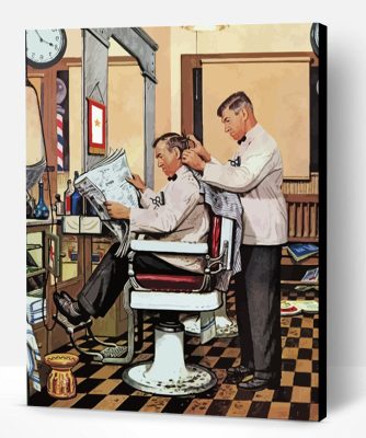 Barber Getting Haircut Paint By Number