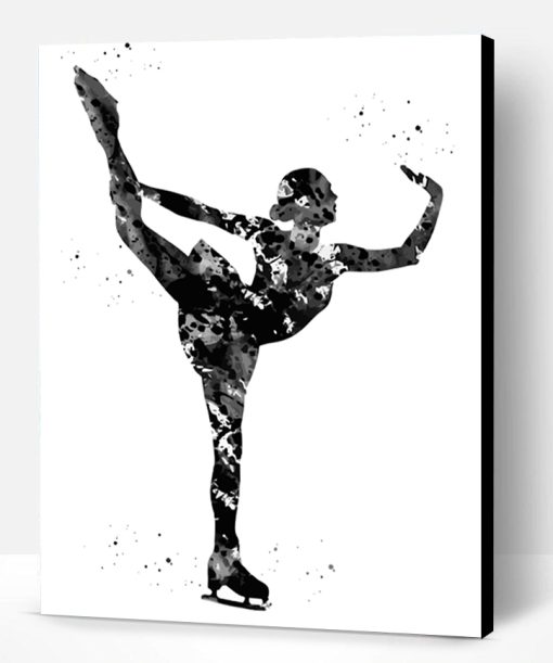 Black Ice Skater Art Paint By Number