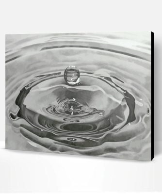 Black And White Realistic Water Drop Paint By Number