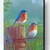 Bluebirds On Wire Paint By Number