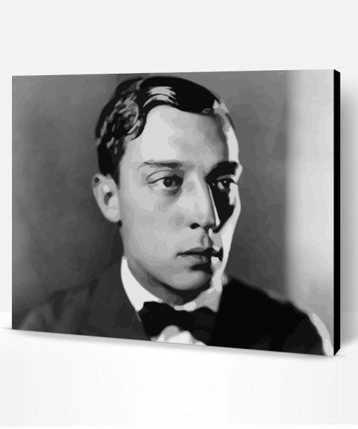 Buster Keaton Black And White Paint By Number