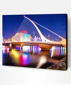 Cable Stayed Bridge Dublin at Night Paint By Number