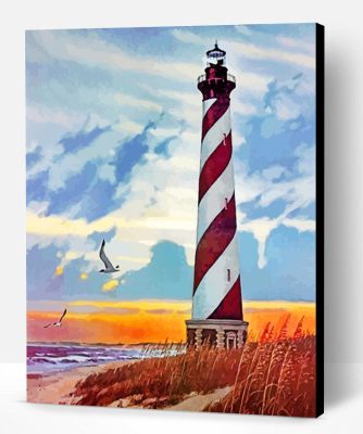 Cape Hatteras Light Sunset Paint By Number