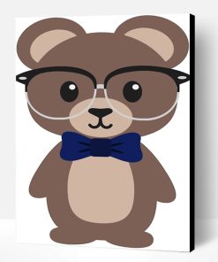 Cartoon Bear With Glasses Paint By Number