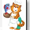 Cartoon Cat Cooking Paint By Number