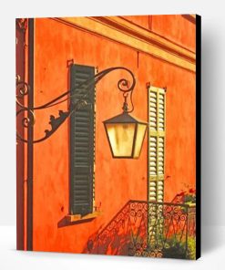 Lantern In Orange Wall Paint By Number