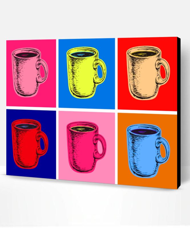 Coffee Cups Pop Art Paint By Number