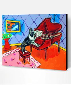 Collie Dog Playing Piano Paint By Number