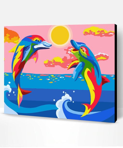 Colorful Dolphins Paint By Number