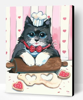 Cute Cat Cooking Paint By Number