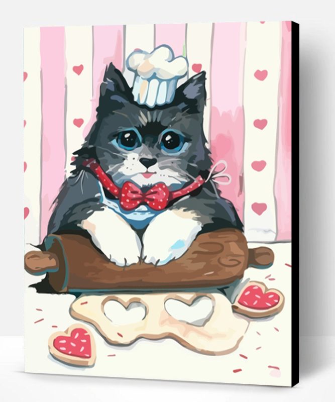 Cute Cat Cooking Paint By Number