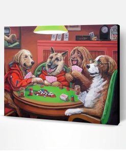 Dogs Playing Cards Paint By Number