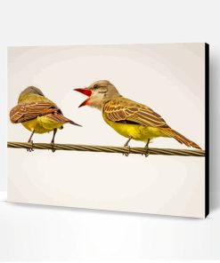 Finches On Wire Paint By Number