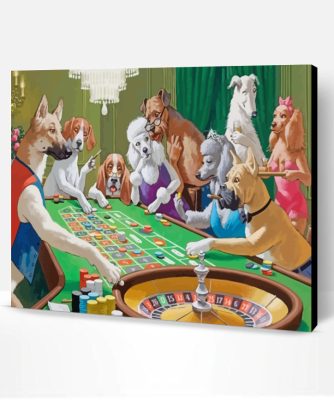 Gambling Dogs In Casino Paint By Number