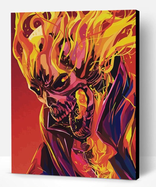 Ghost Rider Illustration Paint By Number