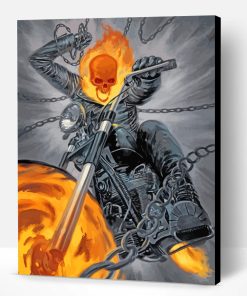 Ghost Rider With Bike Paint By Number