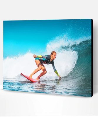 Girl On Surf Board Paint By Number