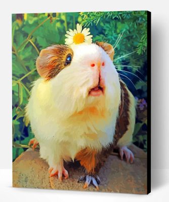 Guinea Pig And Flower Paint By Number