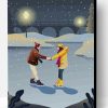 Illustration Couple Ice Skating Paint By Number