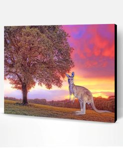 Kangaroo During Sunset Paint By Number
