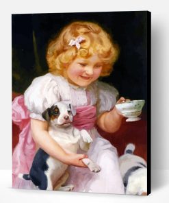 Little Girl And Puppy Paint By Number