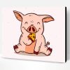 Little Pig Eating Pizza Paint By Number