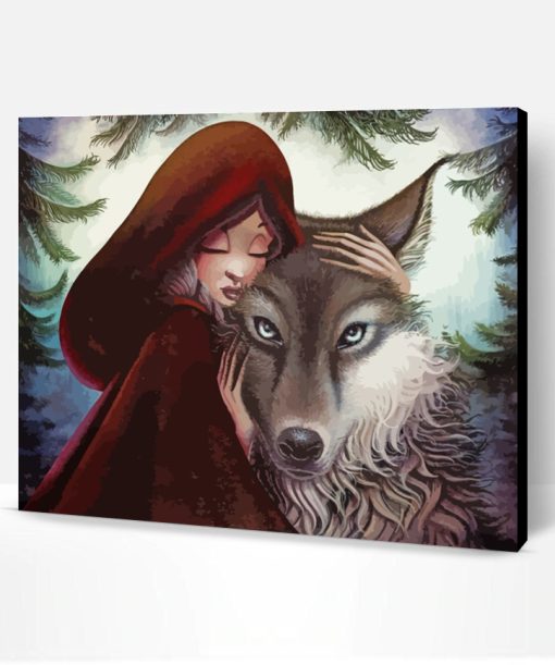 Little Red Riding With Wolf Paint By Number